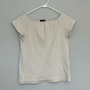 Saint & Sofia ribbed boat neck tee shirt